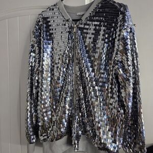 Veveret Silver Sequin Cardigan